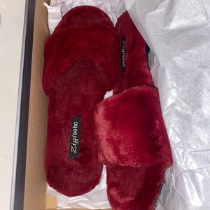 Red fluffy slides